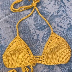 Crochet bikini top.